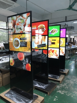 VETO 43-86 اینچ کف ایستاده سینج نمایشگاه وای فای سیگنال دیجیتال LCD تبلیغاتی پخش کننده داخلی توتم دیجیتال