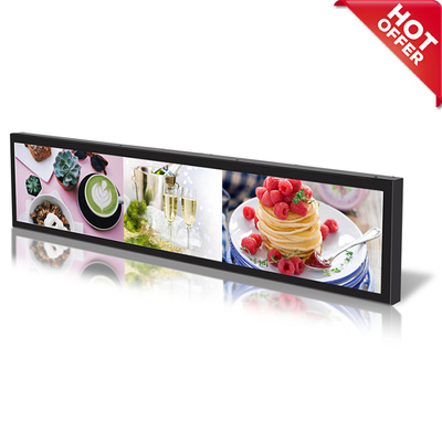 VETO ۲۳٫۱ اینچ ال سی دی Ultra-Wide Bar Type Wide Advertising Display روشنایی بالا مانیتور نوار کشیده شده برای قفسه های سوپرمارکت
