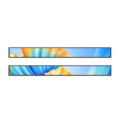 VETO Ultra Thin Wall Mount Stretched Bar LCD Display ۲۳٫۱ اینچ داخل قفسه ها صفحه نمایش تبلیغاتی
