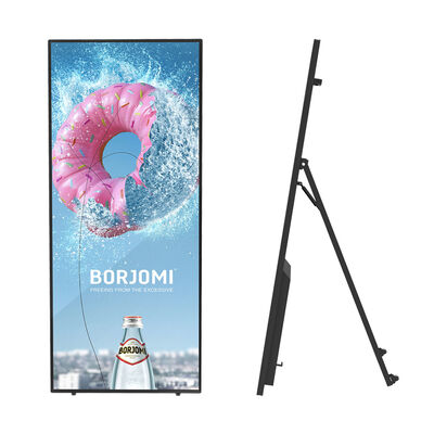کیفیت ویتو 70 اینچ رزولوشن 4K صفحه نمایش LCD تبلیغاتی ساینیج دیجیتال قابل حمل با چرخ کارخانه