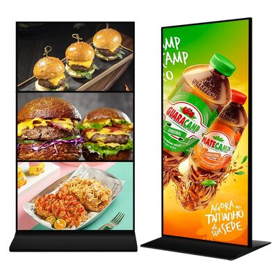 کیفیت VETO 4K صفحه نمایش کامل Android LCD تبلیغاتی با 450nit روشنایی طبقه ایستاده سیگنال دیجیتال کارخانه
