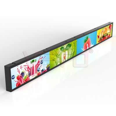 VETO Customisizd اندازه داخلی دیجیتال تبلیغات صفحه نمایش قفسه لبه کشیده می شود نوار صفحه نمایش LCD برای فروشگاه خرده فروشی
