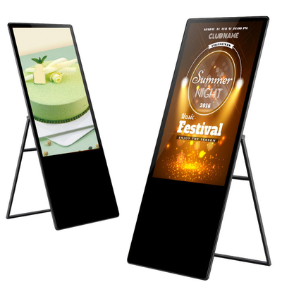 فروش داغ 43 49 55 اینچ قابل حمل تبلیغاتی پوتر داخلی صفحه لمسی LCD ظرفیت